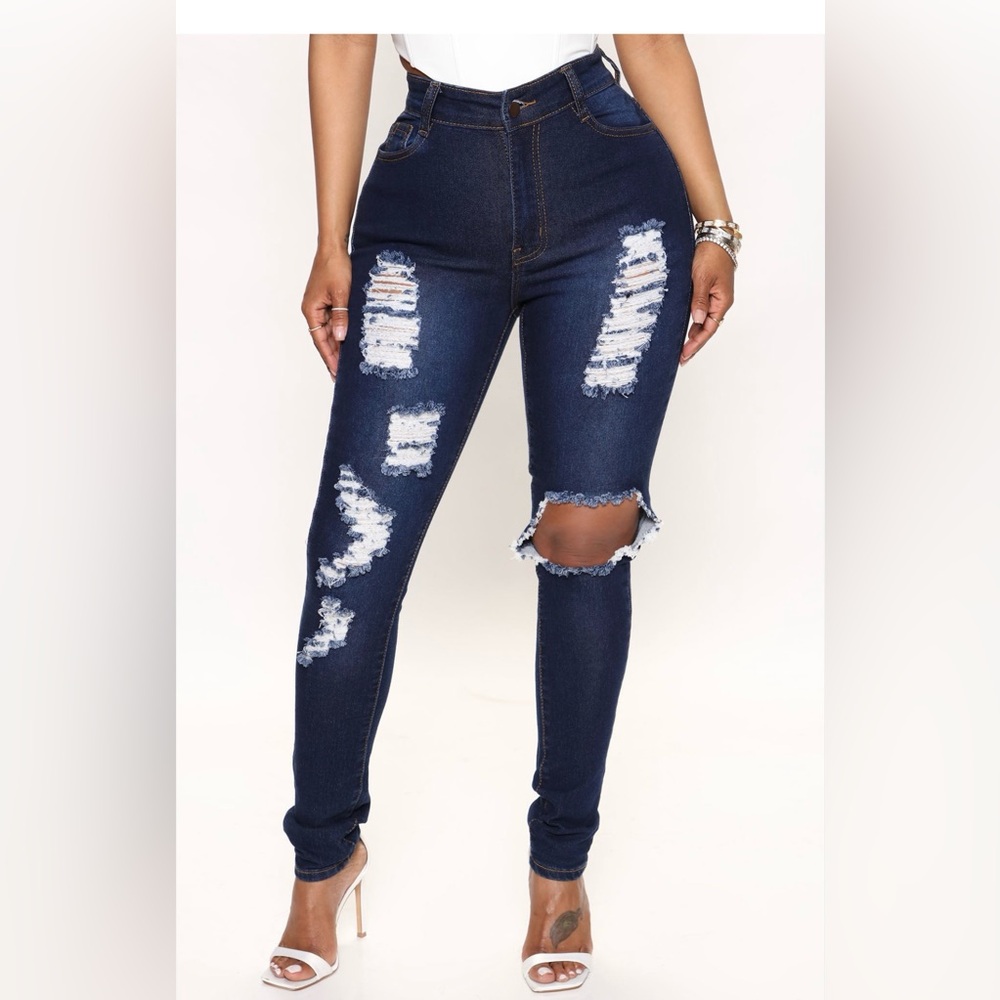 Distressed Blue Jeans for Women